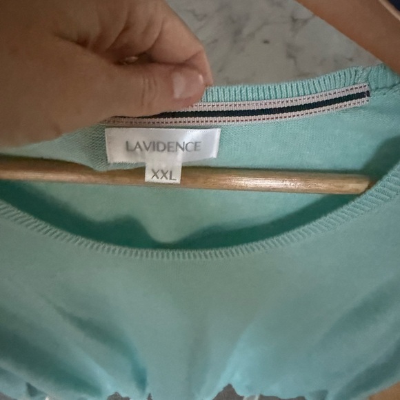 Lavidence Women's turquoise Crew Neck Sweater - Picture 2 of 3